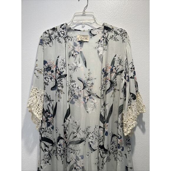 Cleobella Women’s Size Small Floral Print Boho Wrap Kimono Embroidered Festival - Picture 3 of 11